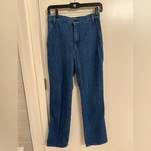 Free People Navy Wide Leg Jeans